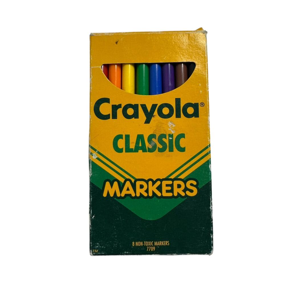 Vintage CRAYOLA Classic Markers 1995 Skinny Rainbow 8 Markers